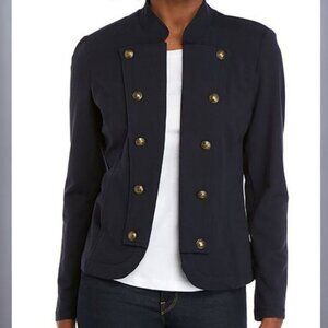 TOMMY HILFIGER | Navy Blue Military Band Open Ponte Blazer